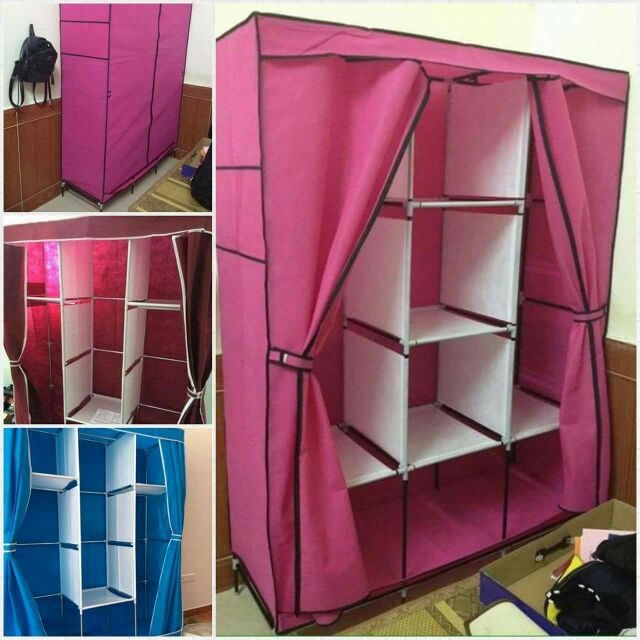 Thành phẩm sau khi lắp tủ vải 3 buồng 8 ngăn. 
